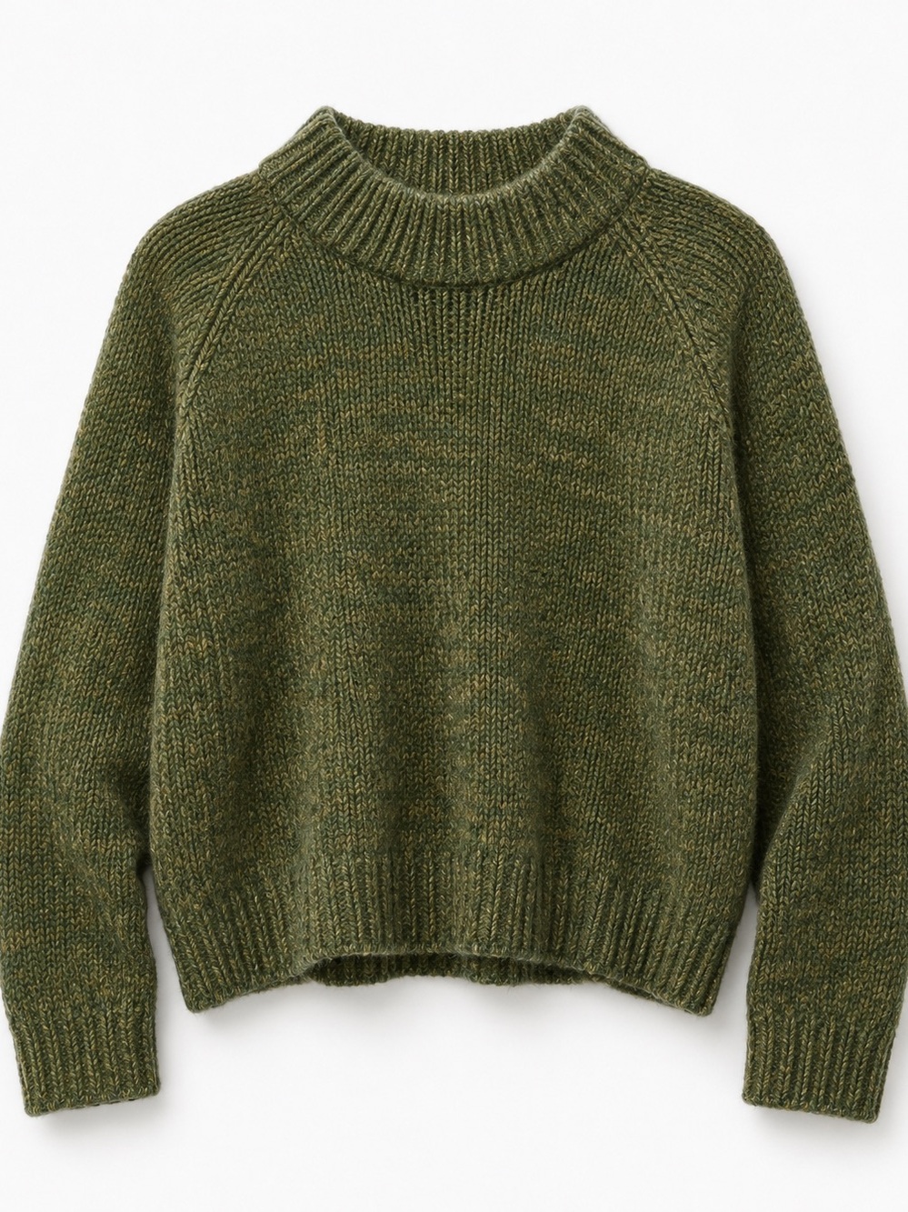 Cozy Olive Green Turtleneck Knit Sweater - Women